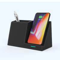 2019 new private mode 0EM wireless charger 10W/7.5W fabric fast pen holder wireless charging