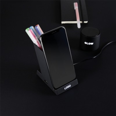 Desk Organizer Pen Holder Phone Stand Wireless Charger